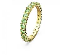 Matrix ring, Round cut, Green, Gold-tone plated