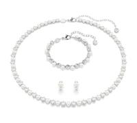 Swarovski Jewellery Swarovski Matrix Crystal & Pearl Necklace, Earrings & Bracelet Set 0.5cm, 42-49cm, 0.5 x 0.5cm, 16.5-21cm