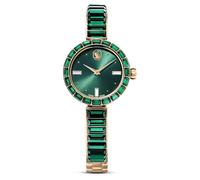 Swarovski Matrix Bangle Watch, Swiss Made, Crystal Bracelet, Silver Tone, Stainless Steel, Green Crystal