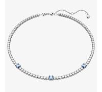 Swarovski Matrix Blue Mixed Cut Rhodium Plated Tennis Necklace 5666167 (M)