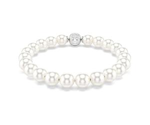 Swarovski Matrix bracelet, Crystal pearl, White, Rhodium plated