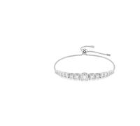 Swarovski Matrix bracelet, Gradient of round cuts, White, Rhodium plated