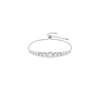 Swarovski Matrix bracelet, graduated round cut, transparent, rhodium finish, Medium, Crystals, Cubic Zirconia, Crystal