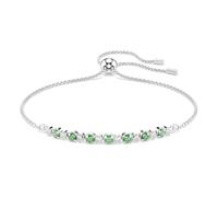 Swarovski Matrix Bracelet, Round Cut, Green, Rhodium Plated