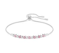 Swarovski Matrix Bracelet, Round Cut, Pink, Rhodium Plated