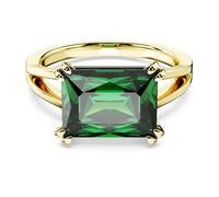 Stilla cocktail ring, Rectangular cut, Green, Gold-tone plated