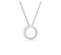 Swarovski Matrix Pendant Necklace, Crystal Pearl and Clear Round-Cut Stones in a Rhodium-Finished Setting, Part of the Matrix Collection