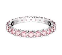 Matrix ring, Round cut, Pink, Rhodium plated