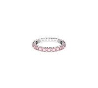 SWAROVSKI Matrix Crystal Ring Collection Round Cut Prong Set Rhodium Finish, US Size 7; EU 55, Brass, No Gemstone
