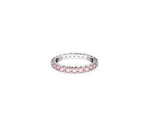 SWAROVSKI Matrix Crystal Ring Collection, Round Cut, Prong Setting, Rhodium Finish, US Size 5; EU 50, Cubic Zirconia, Cubic Zirconia