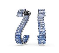 Swarovski Matrix Earrings, Baguette Cut, Blue, Ruthenium plated, One Size, Crystal, Cubic Zirconia, One Size, Crystal, Cubic Zirconia