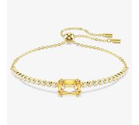 Swarovski Matrix Tennis Bracelet, Caramel and Clear Mixed-Cut Crystals in a Gold-Tone Finished Setting, Part of the Matrix Collection