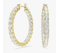 Swarovski Matrix Gold Tone Plated Zirconia Hoop Earrings 5750620