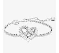 Swarovski Matrix Rhodium Plated White Heart Bracelet 5648299 - Refined - Crystal / Rhodium Plated
