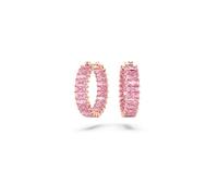 Swarovski Matrix Hoop Earrings, Pink Baguette-Cut Crystals and Rose-Gold Tone Plated Band, from the Matrix Collection