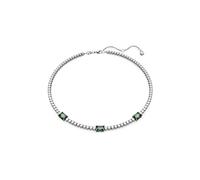 Swarovski Matrix Mixed Cut Green Tennis Necklace - Silver
