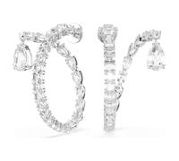 Swarovski Matrix Mixed Cut White Rhodium Plated Hoop Earrings