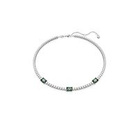 Swarovski Matrix Mixed Cut Green Tennis Necklace - Silver