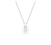 Matrix pendant, Crystal pearl, Round cut, White, Rhodium plated