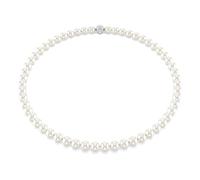 Swarovski Matrix necklace, Crystal pearl, White, Rhodium plated