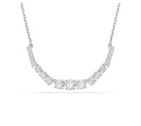 Swarovski Matrix necklace, Gradient of round cuts, White, Rhodium plated