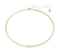 Swarovski Matrix Necklace, Round Cut, White, 18K Gold Finish