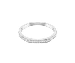 Swarovski Matrix Octagonal Bangle Bracelet, Clear Baguette-Cut Crystals in a Rhodium-Finished Setting, Size S, Part of the Matrix Collection