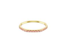 Swarovski Matrix Octagonal Bangle Bracelet, Pink Baguette-Cut Crystals in a Gold-Tone Finished Setting, Size M, Part of the Matrix Collection