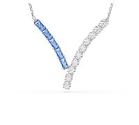 Swarovski Matrix Pendant, Blue, Rhodium Plated