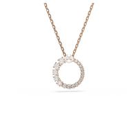 Swarovski Matrix Rose-Gold Crystal Pearl Circle Necklace