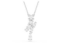Swarovski Matrix Pendant Necklace, Clear Mixed-Cut Crystals in a Rhodium-Finished Setting, Part of the Matrix Collection