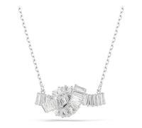 Swarovski Matrix Pendant Necklace, Twisted Knot Motif with Clear Baguette-Cut Crystals in a Rhodium-Finished Setting, Part of the Matrix Collection