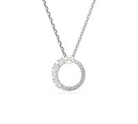 Swarovski Matrix Pendant Necklace, Crystal Pearl and Clear Round-Cut Stones in a Rhodium-Finished Setting, Part of the Matrix Collection
