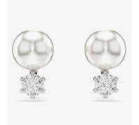 Swarovski Jewellery Swarovski Matrix Crystal & Pearl Round Cut Stud Earrings 1 x 0.7cm