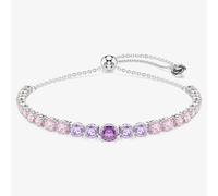 Swarovski Tennis Bracelet Matrix - Multicolour Gradient, Adjustable, Rhodium-Plated, Purple/Silver