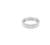 Swarovski Matrix ring, Baguette cut, White, Silver-tone finish