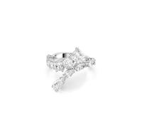 Swarovski Matrix Ring, Clear Mixed-Cut Stones in a Rhodium-Finished Setting, Size P 1/2, Part of the Matrix Collection