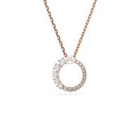 Swarovski Matrix Rose-Gold Crystal Pearl Circle Necklace