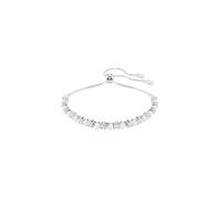 Swarovski Matrix Round Cut Clear Rhodium Plated Crystal Bead Bracelet One Size Crystal