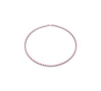 Swarovski Matrix Round Pink Tennis Necklace - Silver