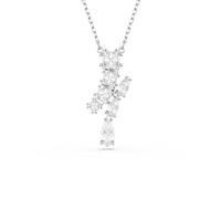 Swarovski Matrix Silver Tone 15+3" Mixed Cut Zirconia Pendant Necklace