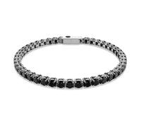 Swarovski Matrix Tennis Bracelet, Black Round-Cut Reignited Crystals in a Ruthenium-Finished Setting, Size M, Part of the Matrix Collection