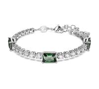 Matrix Tennis bracelet, Mixed cuts, Green, Rhodium plated