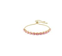 Swarovski Matrix Tennis Bracelet, Pink Pear-Cut Crystals in a Gold-Tone Finished Setting, Part of the Matrix Collection