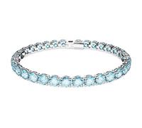 Swarovski Matrix Tennis bracelet, Round cut, Blue, Rhodium plated