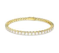 Swarovski Matrix Tennis bracelet, Round cut, Pink, Rhodium plated
