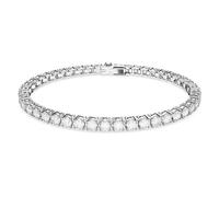 Swarovski Matrix Tennis bracelet, Round cut, Pink, Rhodium plated
