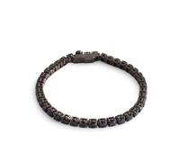 Matrix Tennis bracelet, Round cut, Black, Ruthenium plated