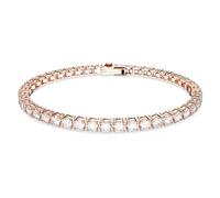 Swarovski Matrix Tennis bracelet, Round cut, White, Rose gold-tone plated