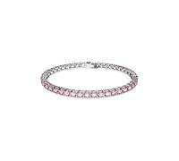 Swarovski Matrix Tennis bracelet, Round cut, Small, Pink, Rhodium plated